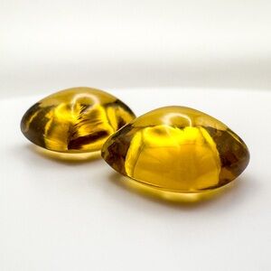 Natural Citrine Pair Cushion Cabochon Sugarloaf Gemstones November Birthstone